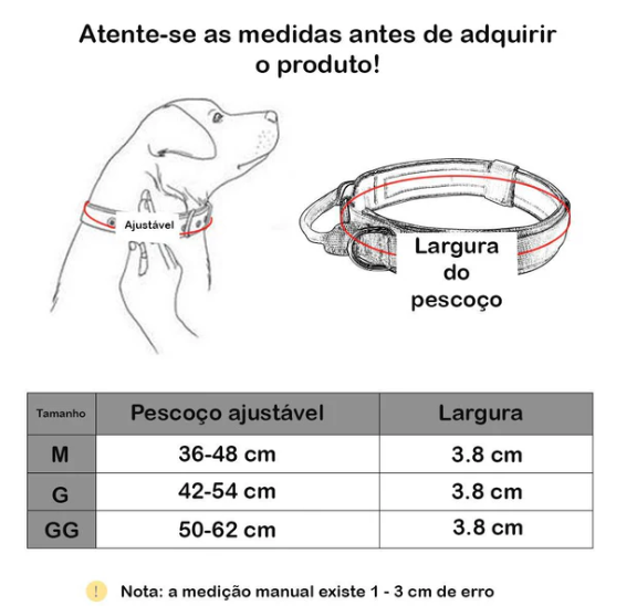 Coleira militar para cães reforçada