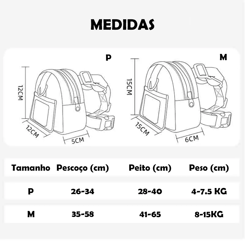 Mochila de Passeio Multifunção para Cães